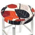 thumbnail image 3 of Balery Modern Abstract Leaf Pattern Round Bar Stool Seat Covers Velvet Fabric Adjustable Protects from Scratches and Stains for 14-17 Inch Chair-12 inch, 3 of 7