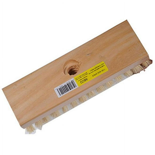7-3/4 In. Acid Scrub Brush, Threaded Hole, Wood Block, 1 In. Tampico Bristles - 00014H