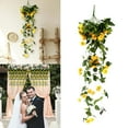 thumbnail image 2 of pdqouc Hanging Flowers Wedding Porch Door Window Artificial Hanging Flower Plants Decor Rose Wall Hanging Plant for Home Room Garden Party Indoor Outdoor Decoration, 2 of 8
