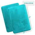 thumbnail image 3 of Nestl Set of 2 Absorbent Memory Foam Bath Mat Set Bathroom Rugs, Teal, Large 20"x32", 3 of 7