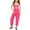 Hot Pink, variant on Child Girls Summer Print V-Neck Sleeveless Romper Loose Fit Casual Jumpsuit With Pockets For Teens Kids Juniors Lightweight And Comfortable Comfort
