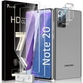 thumbnail image 1 of Tauri 2 Pack Flexible TPU Film Screen Protector + 2 Pack Camera Lens Protector Compatible for Samsung Galaxy Note 20 5G 6.7 - inch HD-Clear Bubble Free ClearClear-, 1 of 7