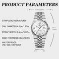 thumbnail image 6 of Mens Watches Stainless Steel Waterproof Analog Quartz Watch for Men with Date  Fashion Wristwatch, 6 of 6