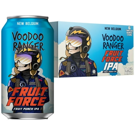 Voodoo Ranger Fruit Force Hazy Punch IPA Craft Beer, 6 pack, 12 fl oz Cans, 9.5% ABV