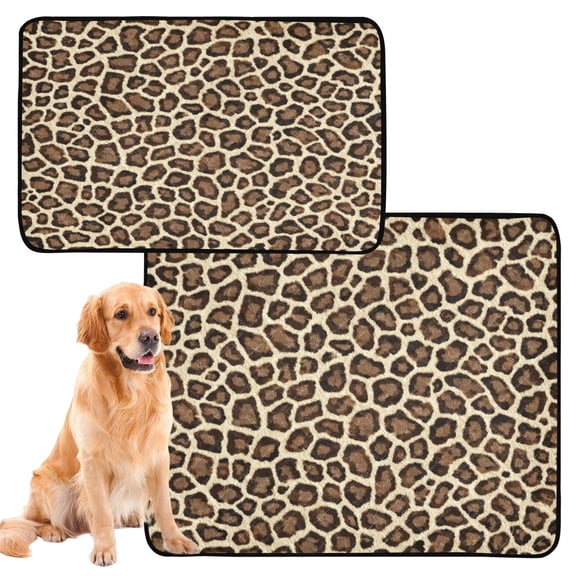 IAUYY Washable Pee Pads for Dogs Smallx3 Absorbent and Leak-Proof Non-Slip Reusable Puppy Pee Pads for Dogs Applicable to Playpen Potty Crate Leopard Pattern