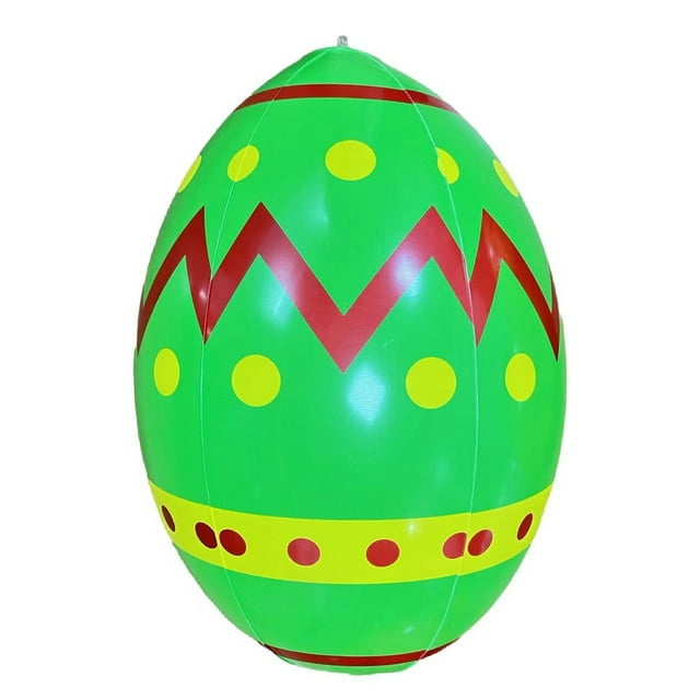 Fiudx Pelota Inflable de Pascua, Decoración Exterior de Pvc, Acabado Pintado Brillante, Punto Focal para Patio y Porche, Duradera y Resistente a La Intemperie, Tamaño 60 Cm, Perfecta para Celebrar La