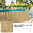 thumbnail image 5 of POTEBAN Patio Furniture Set, 7-Piece Outdoor Sectional All-Weather Wicker Patio Conversation Set for Backyard (Peacock Blue Cushions with Gray Rattan), 5 of 7