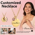 thumbnail image 1 of Ohmyroo Delicate Mirror Titanium Steel Engraved Necklace Personalized Round Pendant Birthday Gift For Family, 1 of 9