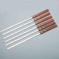 thumbnail image 1 of Juego de 6 brochetas planas de acero inoxidable de 60 cm, 1 of 5