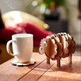 thumbnail image 4 of 2 Sets Sheep Coaster Set Wooden Sheep Figurines Decor, 4 of 5