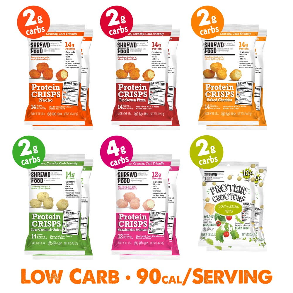 Shrewd Food Low Carb Keto Protein Puffs Variety 12 Pack 14g Protein Per Serving Low Carb And Gluten Free Snacks No Artificial Flavors Soy Free Peanut Free Walmart Com Walmart Com