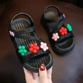 thumbnail image 5 of TUOBARR Sandals for Toddler Girls,Summer Girls' Sandals Anti-skid Soft Soles Small Medium And Large Children's Flower Decorative Princess Shoes Black 8-9 Years, 5 of 5