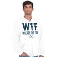 thumbnail image 4 of WTF Where's the Fish Fisherman Funny Men's Big & Tall Graphic Zip Up Hoodie Brisco Brands 5X, 4 of 5