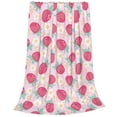 thumbnail image 2 of Rateoe Floral Strawberr Print Fuzzy Fleece Throw Blanket Extra Large,Super Soft,Fluffy and Warm Blankets for Couch,Bed,All Season Use (50"x40"), 2 of 8
