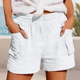 thumbnail image 3 of Beach Shorts for Women Summer Casual Lightweight Elastic Waist Wide Leg Loose Athletic Shorts with Pockets, 3 of 5