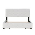 thumbnail image 6 of Harper & Bright Designs Queen Size Upholstered Platform Bed with Storage Drawers, Linen Queen Wooden Bed Frame for Bedroom, White, 6 of 15