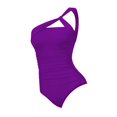 thumbnail image 4 of Baqcunre Swimwears One Pieces, One Shoulder Swimsuit for Women Bathing Suits Modest Full Coverage Keyhole Swimwear Purple XL, 4 of 4