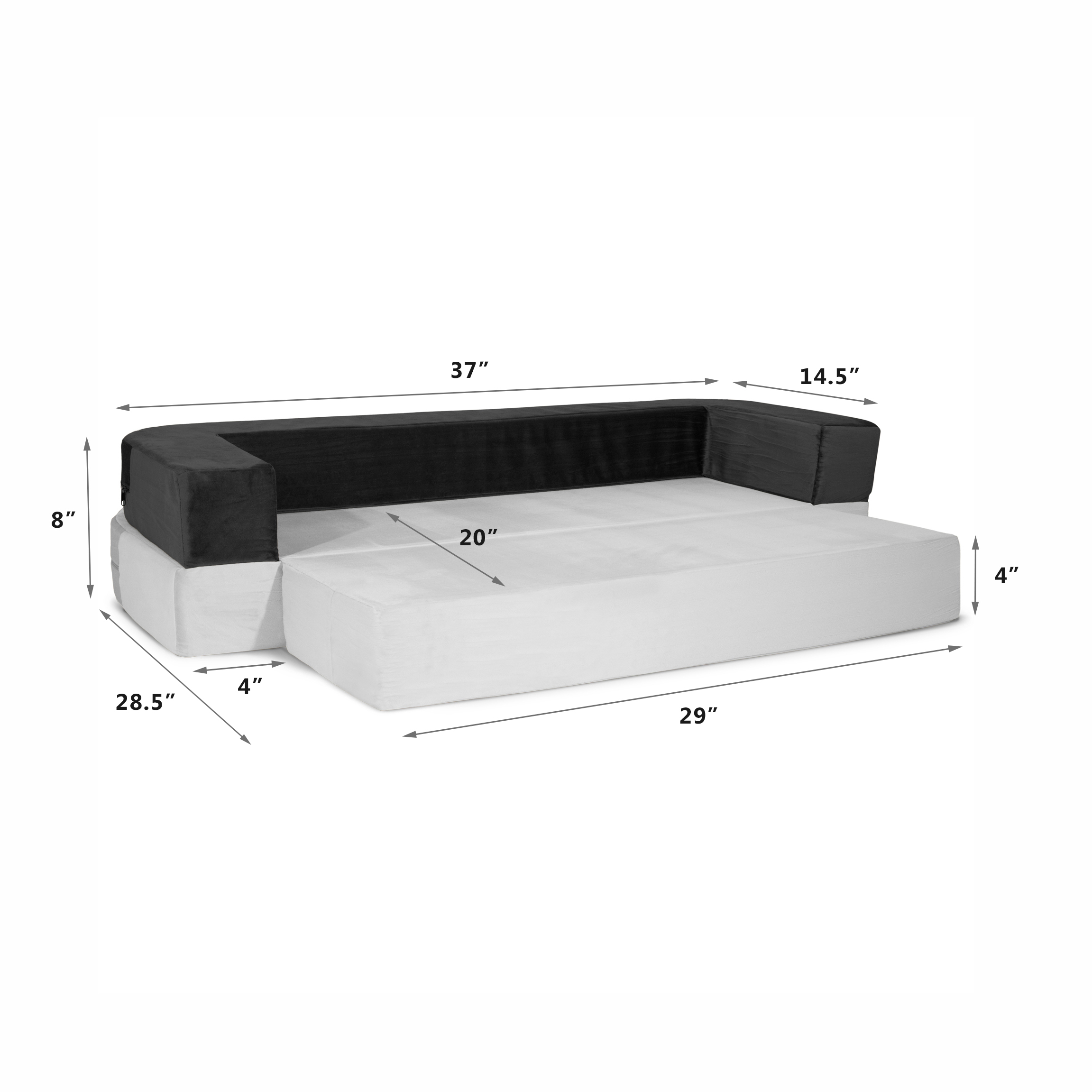 Precious Tails Orthopedic Foam Velvet Convertible Sofa Pet Mat