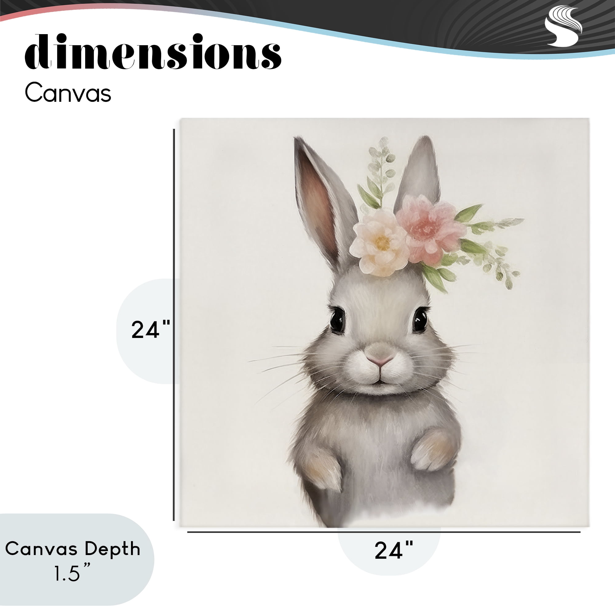 Stupell Industries Sweet Floral Crowned Bunny Canvas Wall Art, design by Lazar Studio