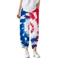 thumbnail image 4 of WTOBBY Stars & Stripes Print Palazzo Pants - Women's Fourth of July Wide Leg Trousers with Elastic Waist, Patriotic Summer Vacation Outfits & Beachwear,Blue 2XL, 4 of 4