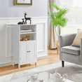 thumbnail image 3 of Renwick Wooden Storage Cabinet with Double Door and Adjustable Shelf for Home, White, 3 of 8