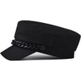 thumbnail image 5 of YooGuoGuo Black Newsboy Hats for Women with Colorful Chain Trendy Fiddler Sailor Cap Baker Boy Peaked Beret Hat, 5 of 5