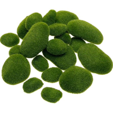 RUseeN 40PCS Artificial Moss Rocks, 4 Size Green Moss Balls, Green Moss Covered Stones, Fake Moss Decor for Floral Arrangements, Wedding Decorations, Home Decor, Fairy Gardens and Crafting
