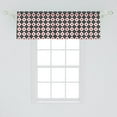 thumbnail image 2 of Ambesonne Japanese Window Valance, Flag Motif with Checkered Grid Style Stripes and Squares Oriental, Curtain Valance for Kitchen Bedroom Decor with Rod Pocket, 54" X 18", Vermilion Black White, 2 of 3