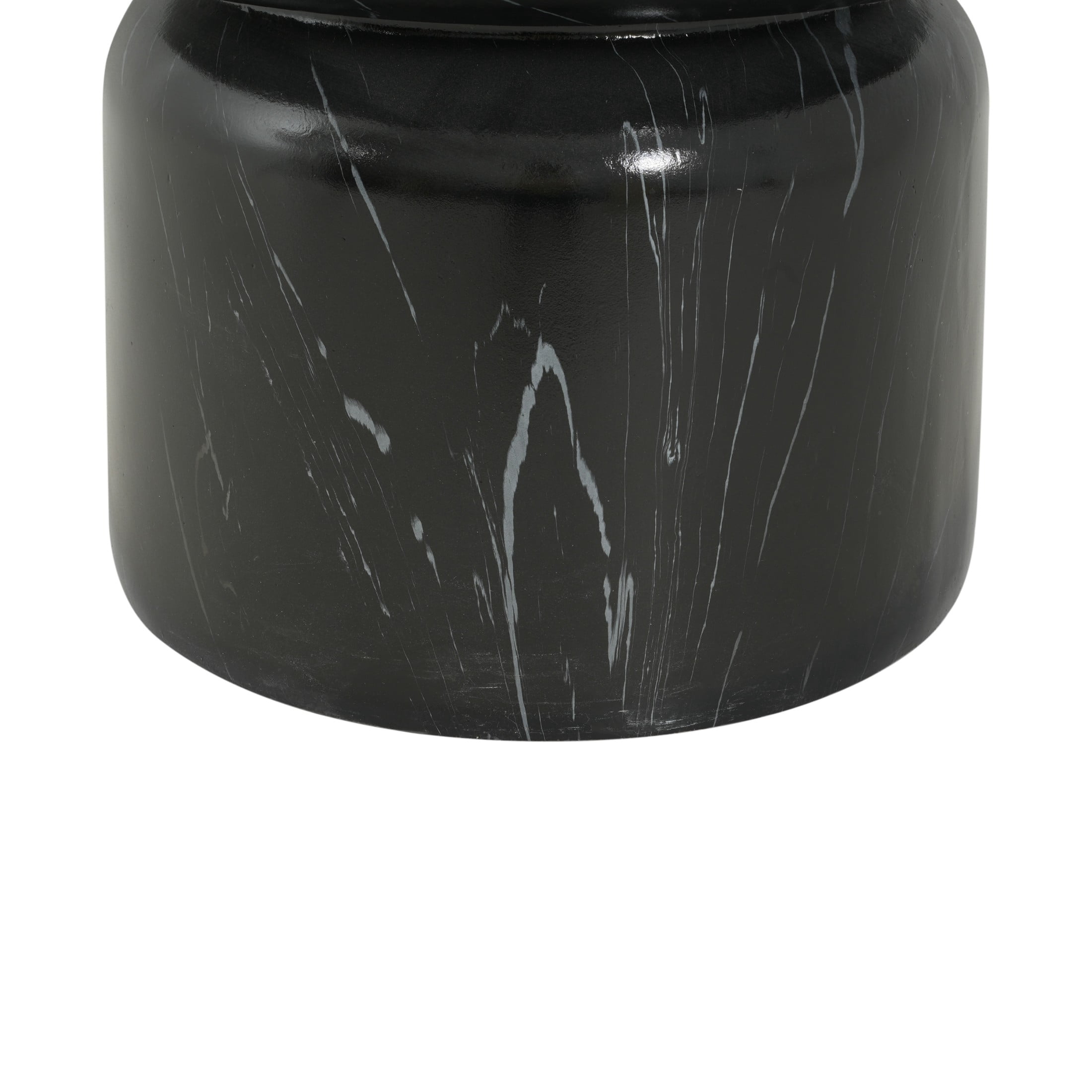 Christopher Knight Home 24" Modern Round MGO Coffee Table, Indoor Outdoor Use, Black Marble Effect