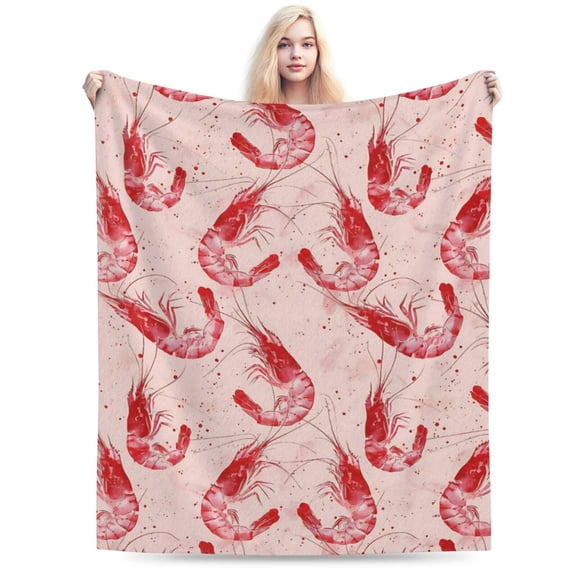 Funny Shrimp Throw Blanket - Plush, Soft, Comfy 50x40