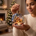 thumbnail image 7 of Clear Acrylic Christmas Snow Globe Ornament, 2D House Scene Ball Pendant for Holiday Tree Decor., 7 of 7