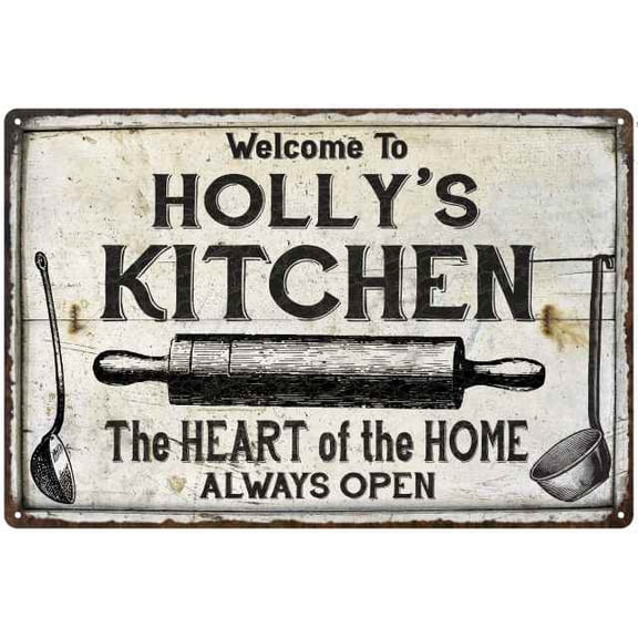 HOLLY'S Kitchen Farmhouse Sign Gift 8x12 Metal 208120033189