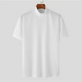 thumbnail image 2 of AHTJRT Men's Casual Short Sleeve Mock Neck T Shirt Soft Lightweight Relaxed Fit Trendy Blouse White XL, 2 of 6
