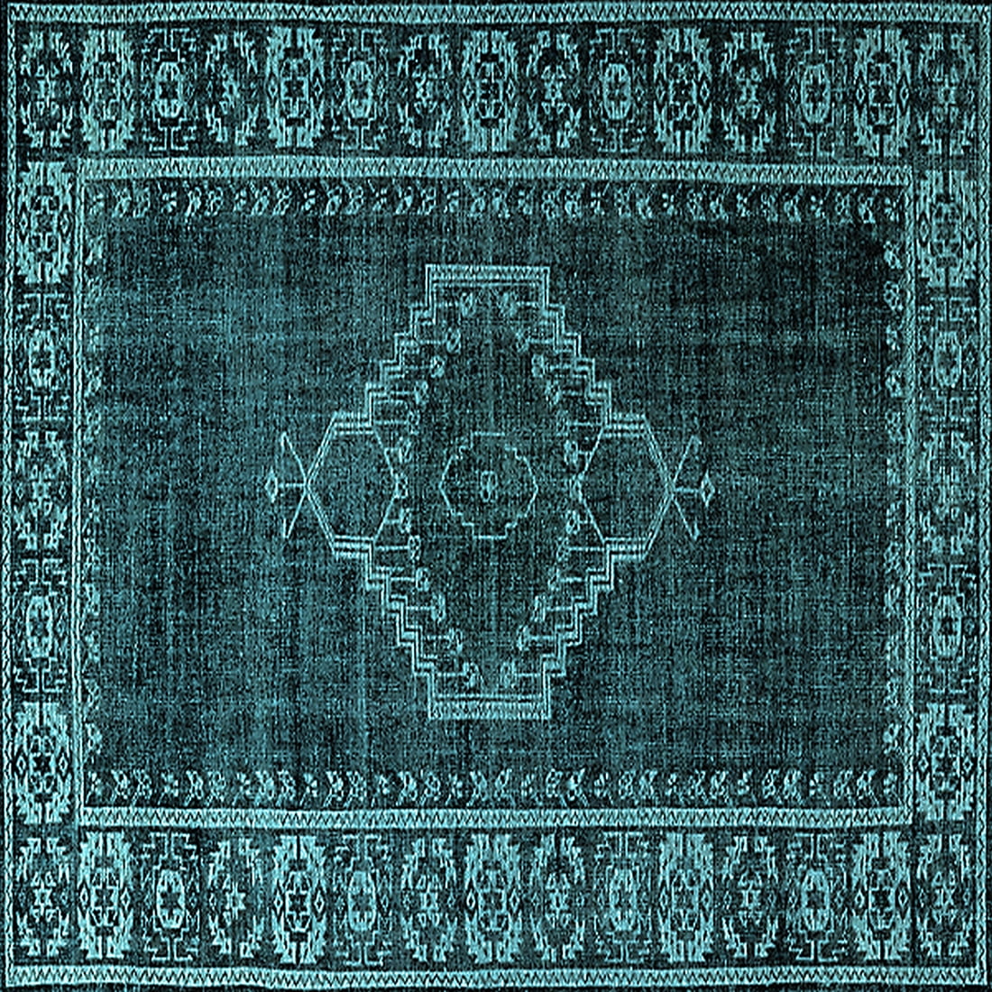 Ahgly Company Indoor Square Persian Light Blue Bohemian Area Rugs, 6 ...