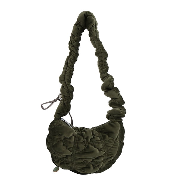 Bolso Bandolera Con Forma Nube para Mujer Bolsos Suaves Con Asa Superior Bolsos Casuales Fruncidos (verde Oscuro)