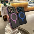 thumbnail image 4 of For iPhone 16 Pro max Case Luxury Patchwork Color Magsafe Case For iPhone 15 14 13 12 11 Pro Max Plus Translucent Magnetic Cover Khaki For iPhone 14, 4 of 6