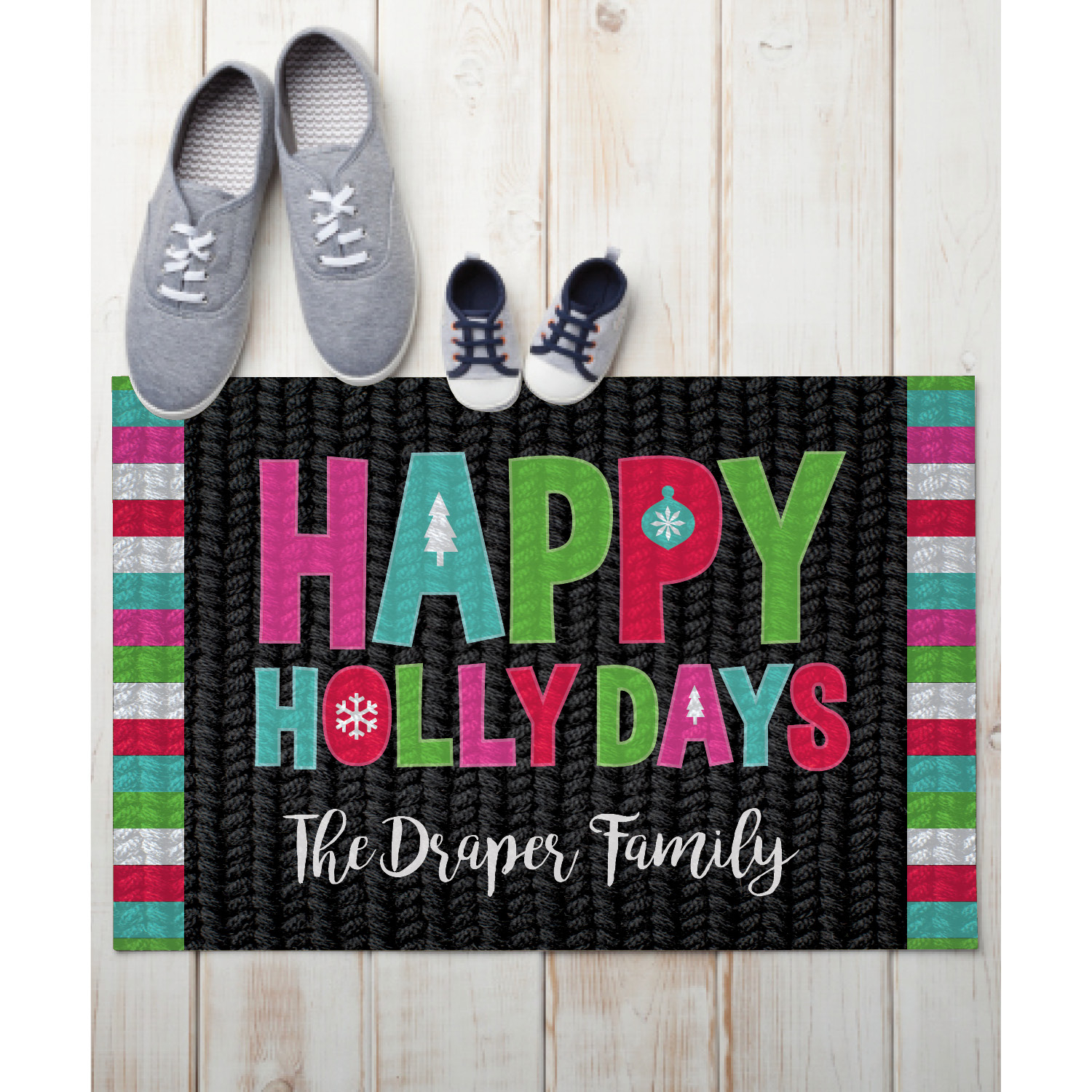 Personalized Happy Holly Days Indoor / Outdoor Doormat