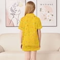 thumbnail image 4 of Silky Satin Kids' Pajama Set Breathable & Smooth Unisex Button-Down Pajamas Confetti and Stars Scattered, 4 of 8