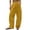 Yellow 04, variant on Karymi Solid Casual Velvet Wide Leg Pants Woman, Elastic Drawstring Waist Long Trousers with Cargo Pockets
