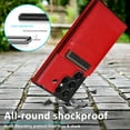thumbnail image 6 of Dteck Case for Samsung Galaxy S23 Ultra, Shockproof Wallet Case with Card Holder Faux Leather Kickstand Card Slots Case Magnetic Clasp Durable Cover for Galaxy S23 Ultra 6.8-inch, Red, 6 of 7