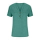 thumbnail image 5 of Camisas de vestir para mujer,Camisa informal de manga corta con cuello en V y botones para mujer, poliéster, corte holgado, uso diario, sopatenor, 5 of 9