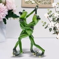 thumbnail image 3 of AMLESO Creative Frog Figurines Statue, Frog Sculpture Miniature Resin Crafts Decorative 21cm, 3 of 8