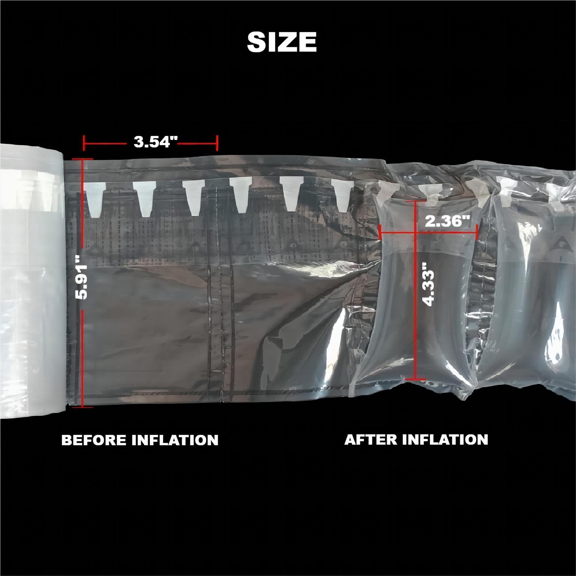 BZQZDAI 111 Count 33Ft/Roll L4.33"*W2.36" Inflatable Sturdy Packing Air Bags Air Pillows Air Cushions Void Fill Cushioning for Shipping and Packaging With Free Hand Pump