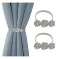 thumbnail image 2 of IH Casa Decor  Set Of 2 Curtain Tiebacks Roses Silver, 2 of 2