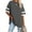 Grey, variant on Womens Plus Size Blouses Color Block Crew Neck Tops Short Sleeve Basic Casual Loose Fit Tee 2025 Fashion Shirts