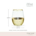 thumbnail image 4 of Twine Starlight Wine Glasses for Dinner Party, Birthday Gifts 18oz Set of 2, 4 of 7