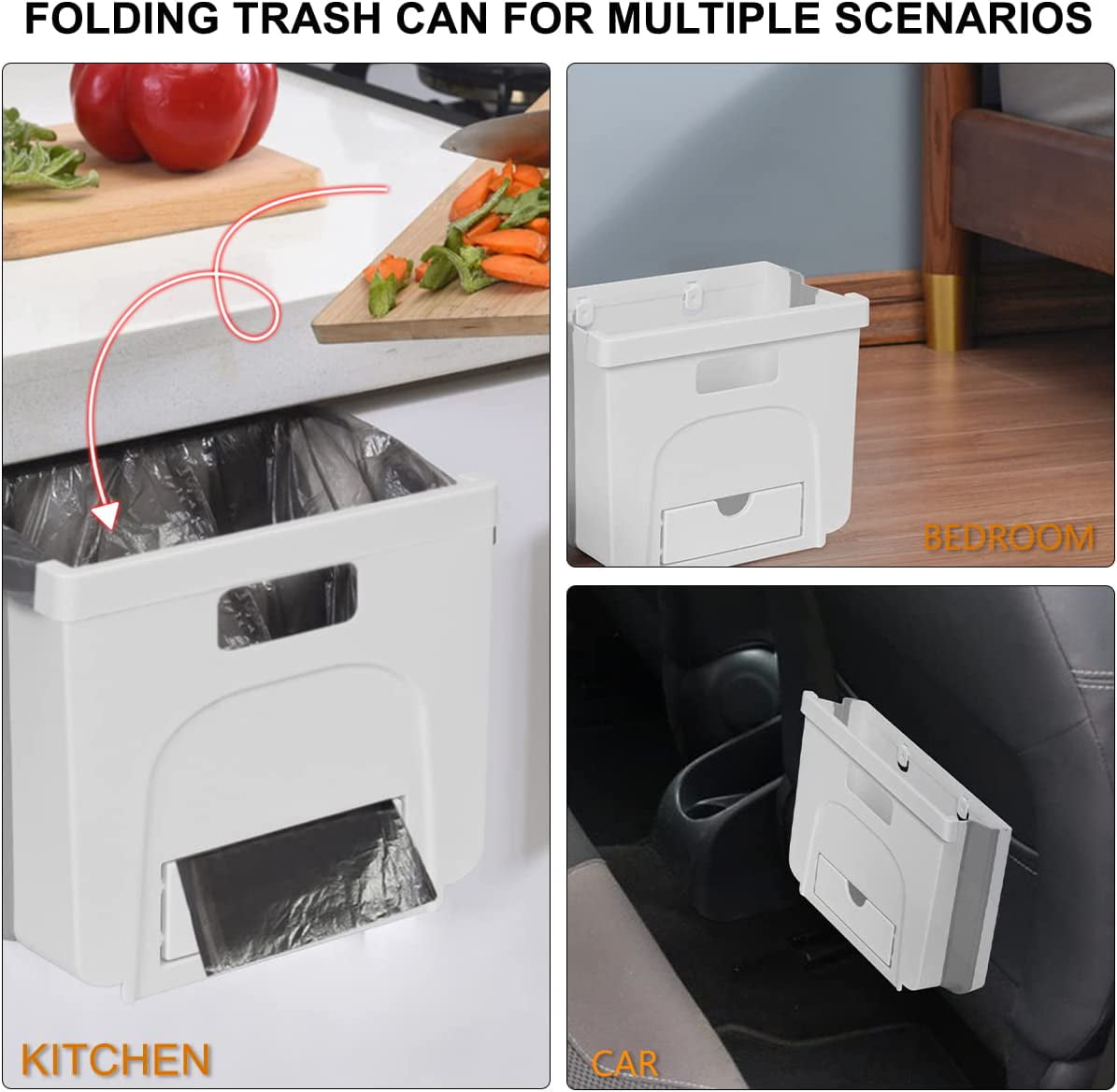 Hanging Kitchen Trash Can Foldable Kitchen Trash Can - Temu