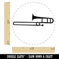 thumbnail image 2 of Trombone Music Instrument Silhouette Self-Inking Rubber Stamp Ink Stamper - Lime Green Ink - Medium 1 Inch, 2 of 7
