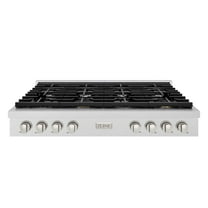 ZLINE 48 in. Paramount Gas Rangetop with 8 Burners and Porcelain Cooktop in DuraSnow Stainless Steel (SRTS-48)