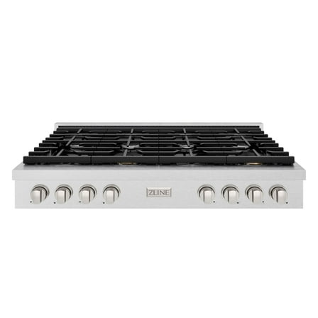 ZLINE 48 in. Paramount Gas Rangetop with 8 Burners and Porcelain Cooktop in DuraSnow Stainless Steel (SRTS-48)